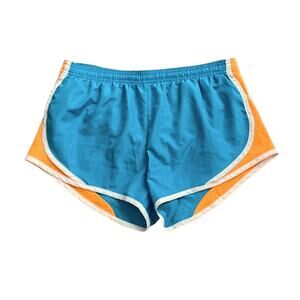 Derek Heart Womens Athletic Running Shorts Blue Orange Lined Size Medium
